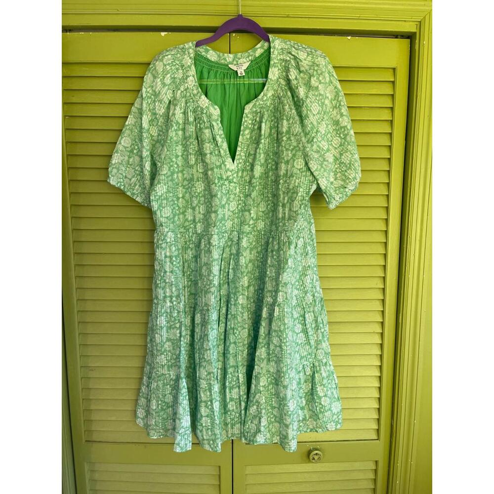 Crown & Ivy Green Floral Print Dress - Size 1X - Summer BLISS!